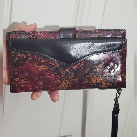 Patricia Nash Leather Valentia II Wallet Wristlet Vintage Floral Brocade EUC - Picture 2 of 16